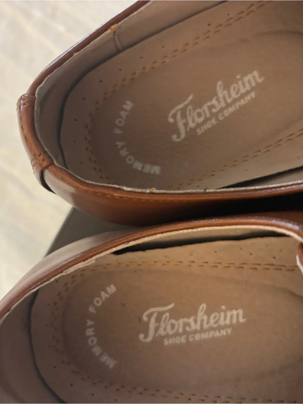 Florsheim Brown Leather Cap-Toe Dress Loafers - Worn once for a special occasion